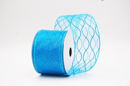 Lichtblauw glitterend ogee-rasterdraadlint_KW0472GC-12-213